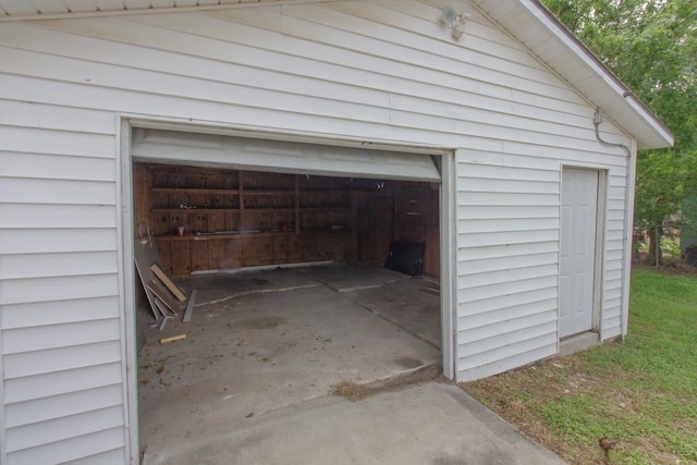 view of garage