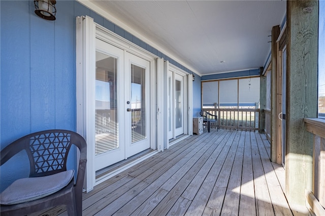 deck featuring french doors