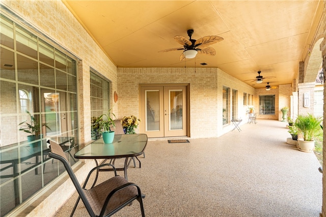 view of patio / terrace with ceiling fan