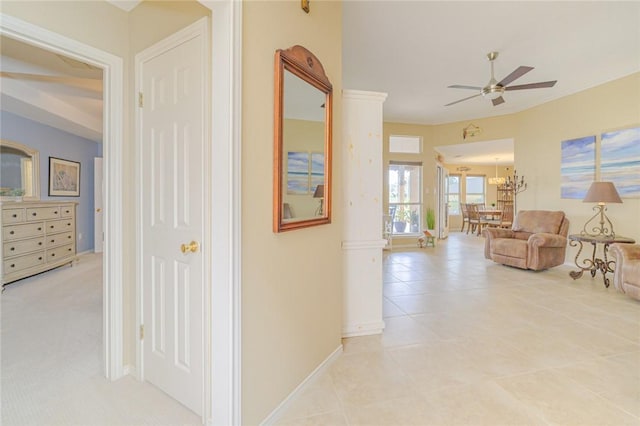 913 Pompano Dr, Aransas Pass, TX 78336 - hall with baseboards and light tile patterned floors