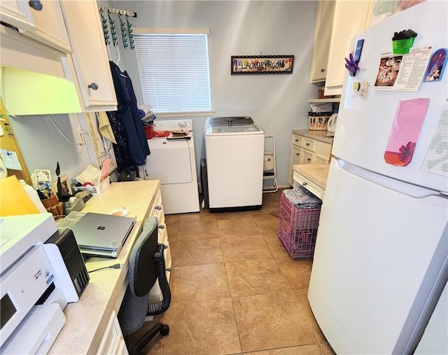 6421 Oakbrook Dr, Corpus Christi, TX 78413 - clothes washing area featuring light tile patterned floors and washer and dryer