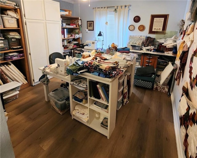 6421 Oakbrook Dr, Corpus Christi, TX 78413 - home office with dark wood-style flooring