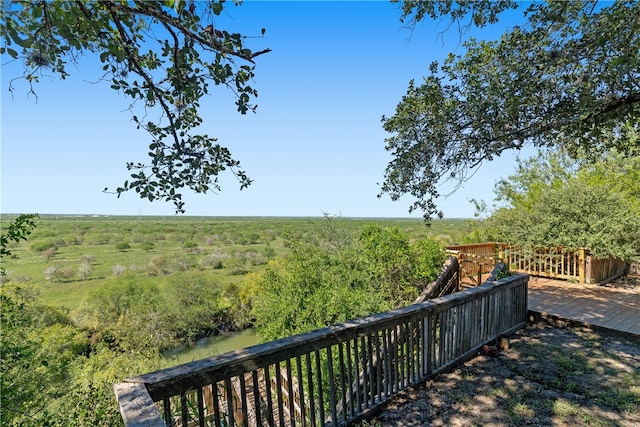 deck featuring a rural view