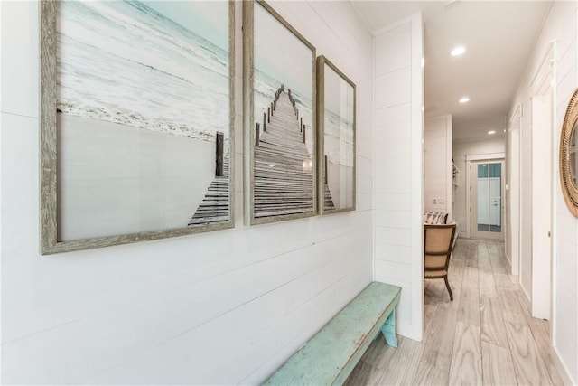 709 Sunrise Ave, Port Aransas, TX 78373 - corridor with recessed lighting and wood finished floors