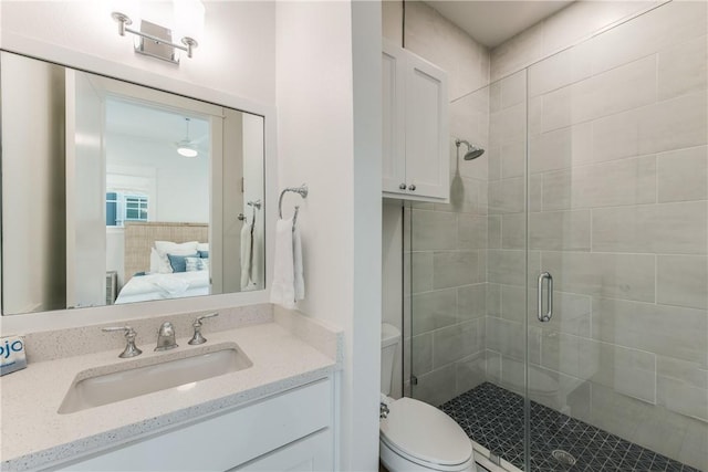 709 Sunrise Ave, Port Aransas, TX 78373 - full bath with a shower stall, ensuite bath, vanity, and toilet