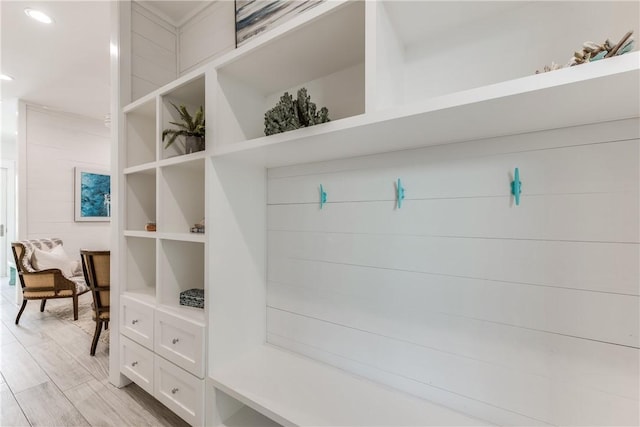 709 Sunrise Ave, Port Aransas, TX 78373 - mudroom with light wood-style flooring and recessed lighting