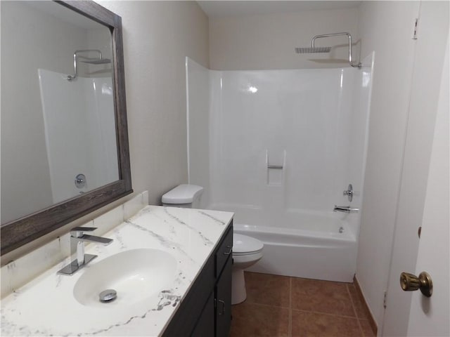 1408 Rose Dr, Alice, TX 78332 - bathroom with toilet, vanity, shower / bath combination, and tile patterned flooring