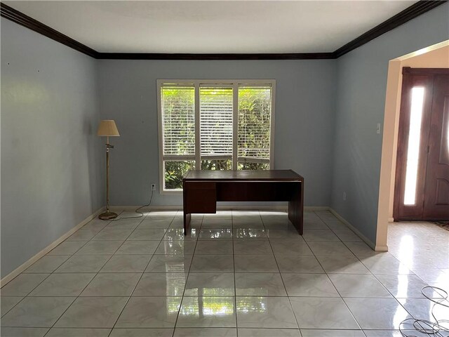5218 Wooldridge Rd, Corpus Christi, TX 78413 - office space with ornamental molding and light tile patterned floors