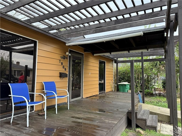 deck with a pergola
