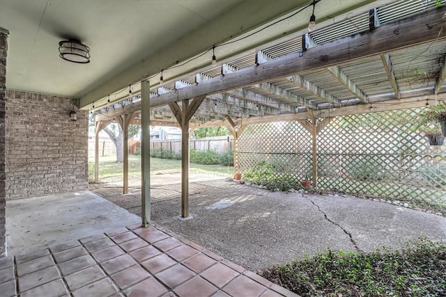 view of patio / terrace featuring a pergola