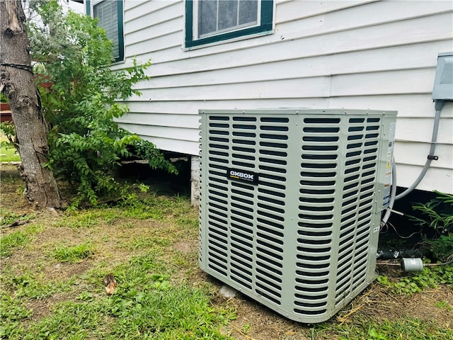 exterior details with central air condition unit