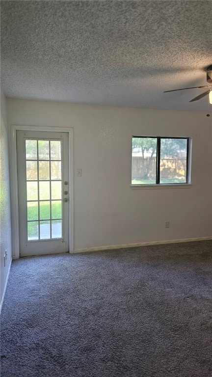 4433 Aspen Grove Dr, Corpus Christi, TX 78413 - carpeted empty room with a textured ceiling and ceiling fan