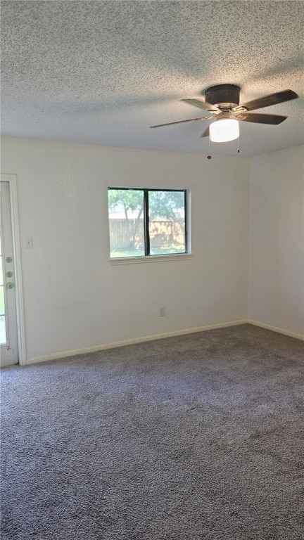 4433 Aspen Grove Dr, Corpus Christi, TX 78413 - carpeted empty room with a textured ceiling and a ceiling fan