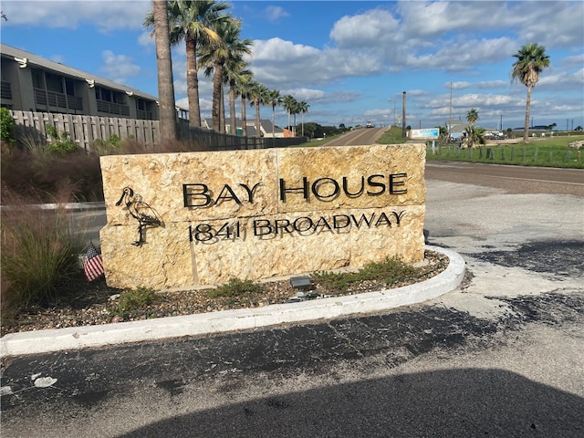 view of community sign