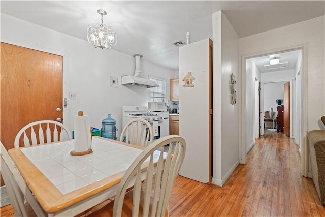 dining room with light hardwood / wood-style flooring