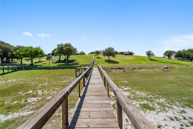 dock area featuring a rural view