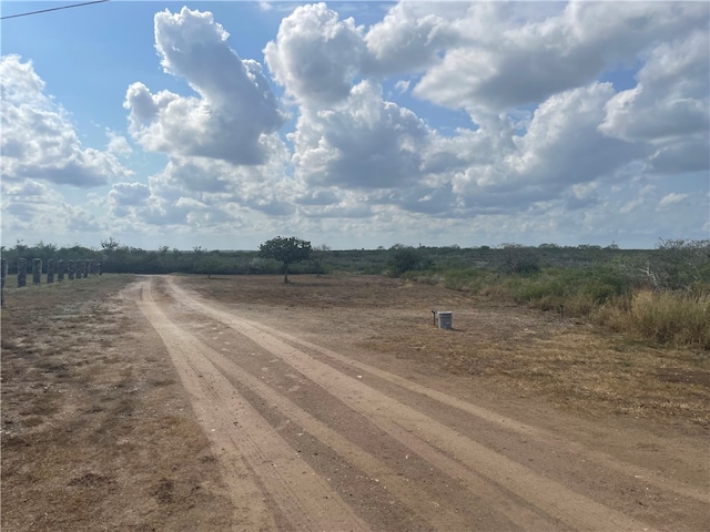 view of road with a rural view