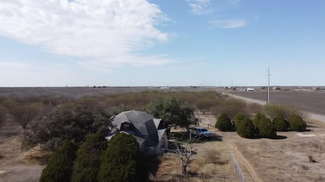 drone / aerial view featuring a rural view