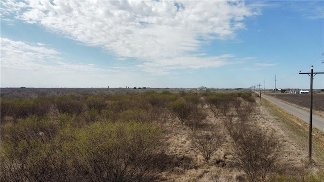 view of road with a rural view