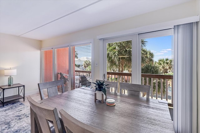 view of dining space