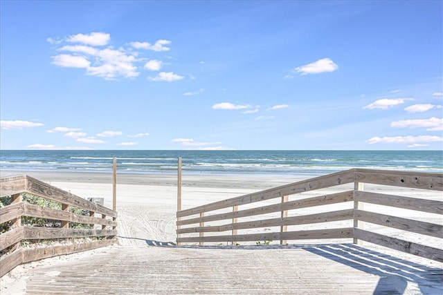 water view with a view of the beach