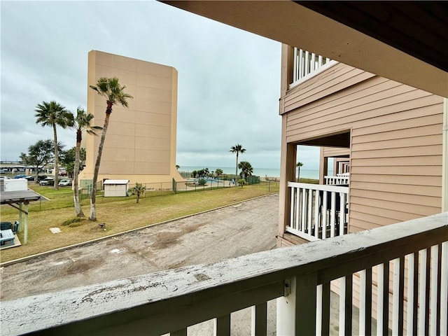 exterior space with a balcony