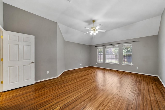 5609 Leicester Dr, Corpus Christi, TX 78414 - unfurnished room featuring wood finished floors, ceiling fan, and lofted ceiling