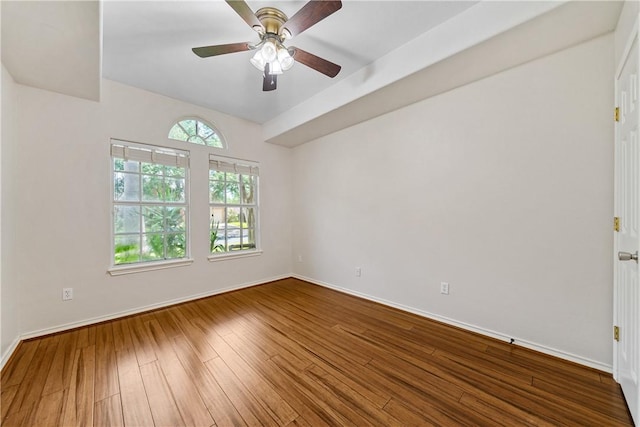 5609 Leicester Dr, Corpus Christi, TX 78414 - unfurnished room with a ceiling fan and wood finished floors
