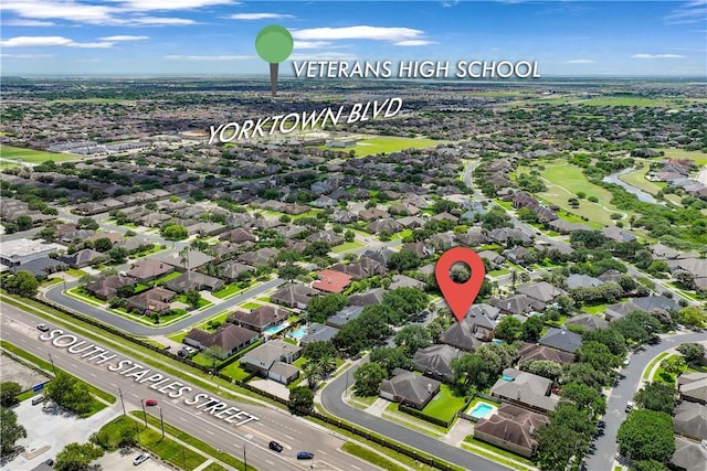 5609 Leicester Dr, Corpus Christi, TX 78414 - aerial perspective of suburban area with a large body of water