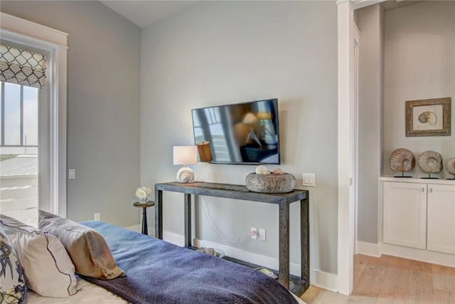 bedroom featuring light hardwood / wood-style flooring