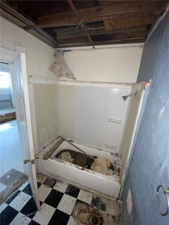 bathroom featuring bathing tub / shower combination