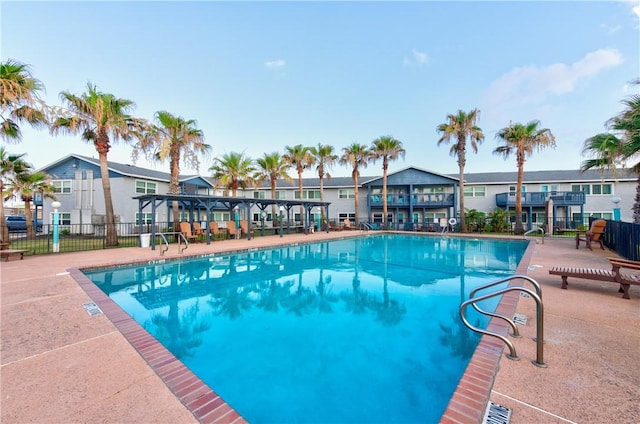 view of pool featuring a pergola