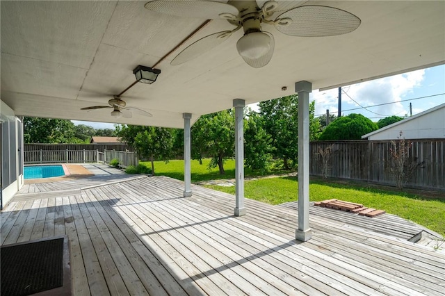 119 N Rife St, Aransas Pass, TX 78336 - wooden terrace with a ceiling fan