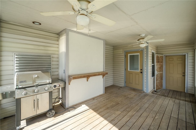 deck featuring ceiling fan