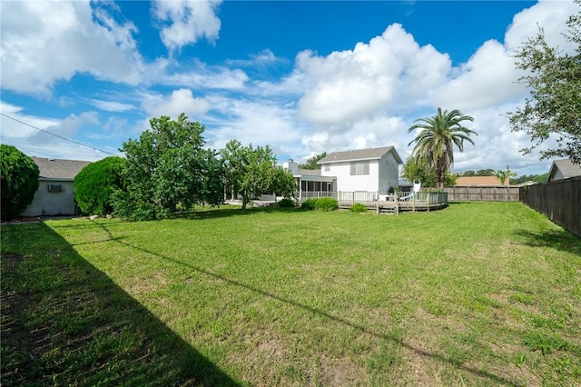 119 N Rife St, Aransas Pass, TX 78336 - view of yard featuring a wooden deck