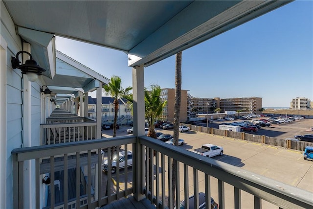 balcony with a city view