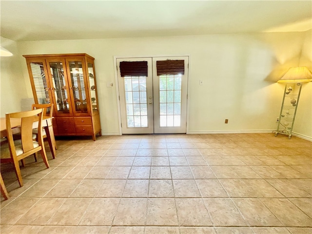 interior space featuring french doors