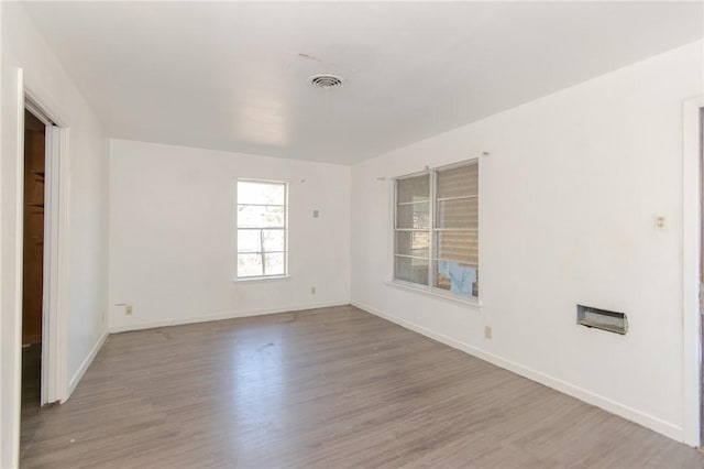 empty room featuring light wood-type flooring