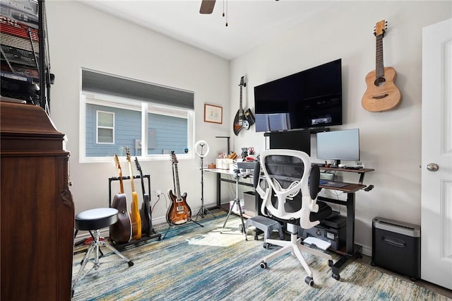 1962 Lighthouse Lakes Ln, Aransas Pass, TX 78336 - office space with baseboards and a ceiling fan