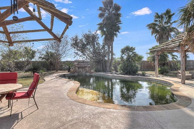 view of swimming pool with a patio