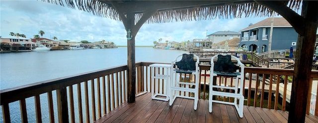 13757 Cayo Gorda Ct, Corpus Christi, TX 78418 - wooden terrace with a water view and a residential view
