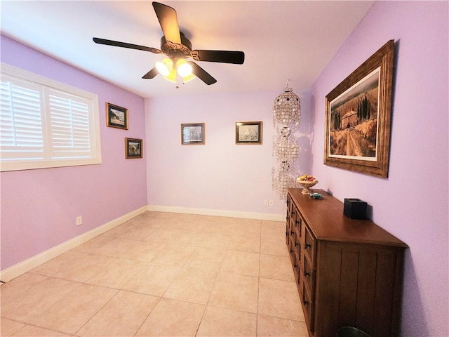 13757 Cayo Gorda Ct, Corpus Christi, TX 78418 - spare room with ceiling fan and light tile patterned floors