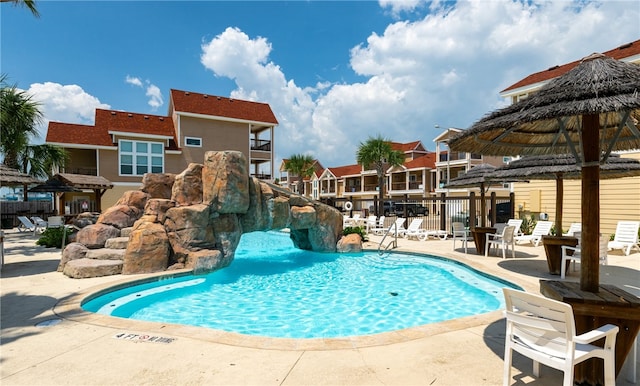 view of pool with a patio area