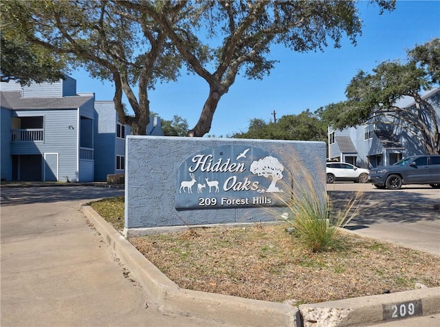 view of community sign