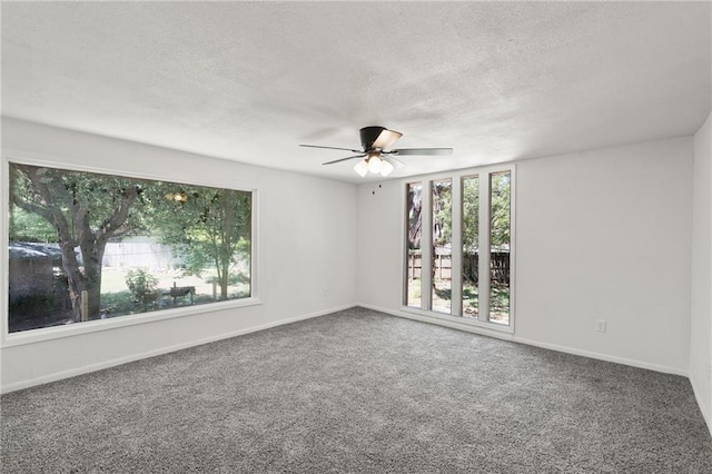 11029 Stonewall Blvd, Corpus Christi, TX 78410 - carpeted empty room featuring a ceiling fan and a textured ceiling