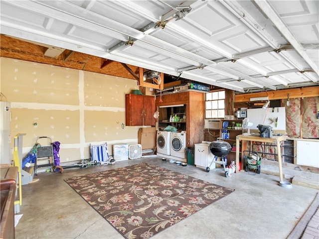 garage with separate washer and dryer