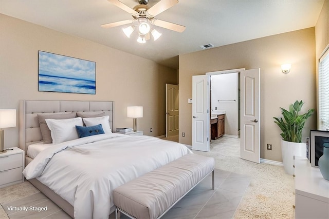 bedroom with ceiling fan