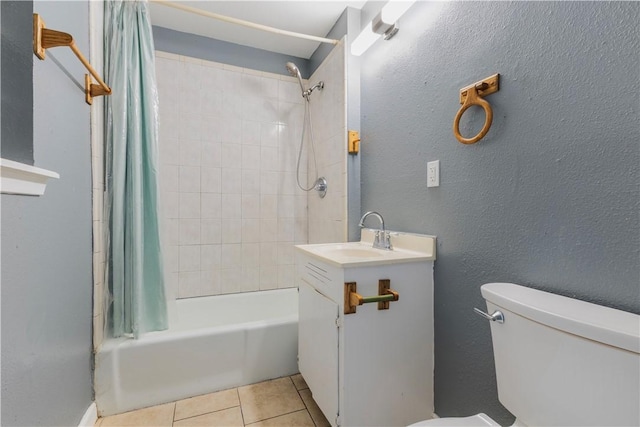 1206 Hibiscus St, Corpus Christi, TX 78405 - full bath featuring vanity, tile patterned flooring, shower / bath combo, and toilet