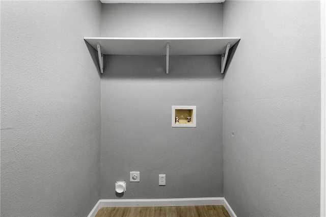 314 Old Robstown, Corpus Christi, TX 78408 - laundry room featuring washer hookup, wood finished floors, and baseboards
