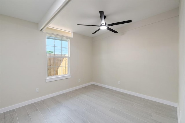 4938 Mable St, Corpus Christi, TX 78411 - spare room with a ceiling fan, baseboards, and light wood-style floors